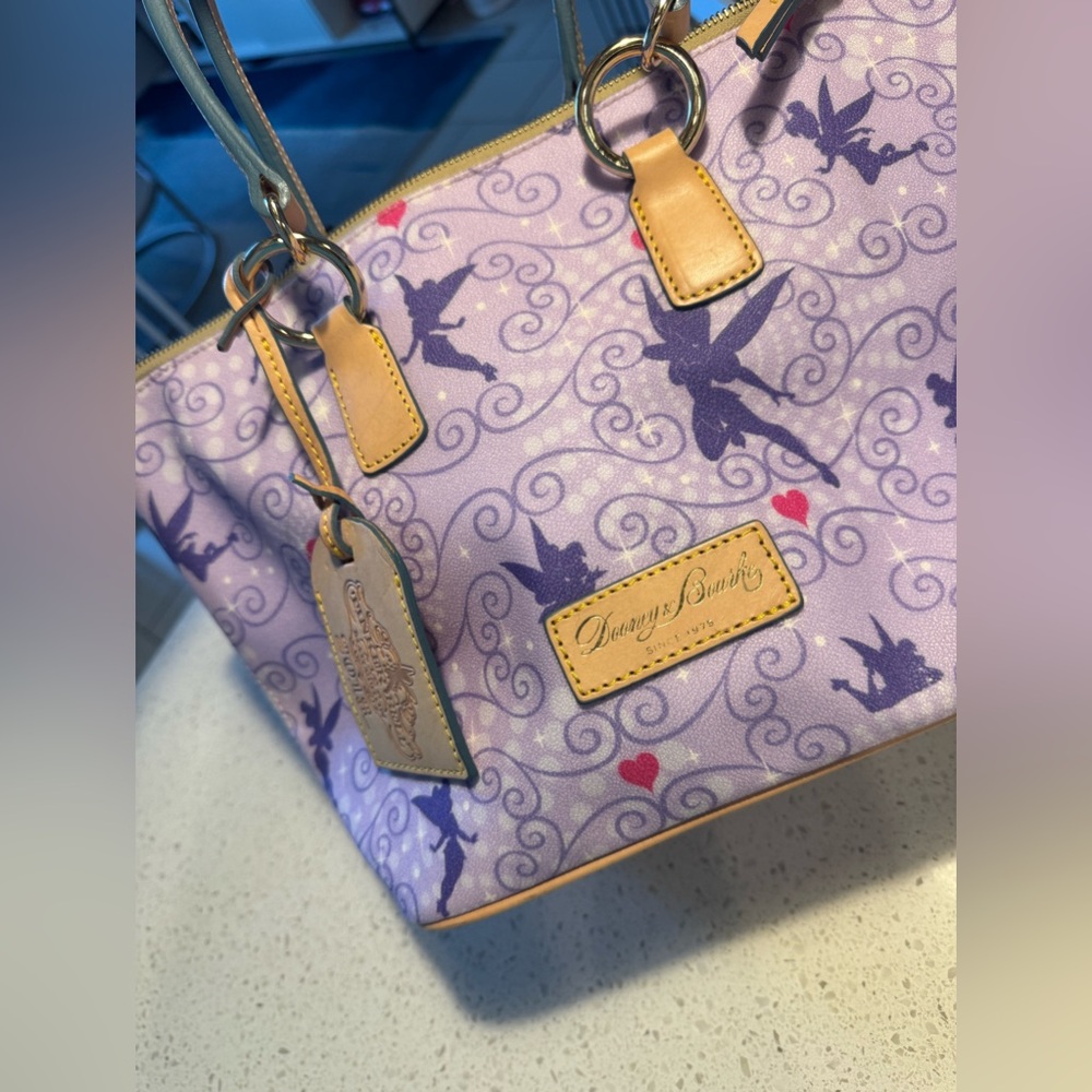 Dooney & Bourke Disney Tinkerbell 2013 Purple Marathon Bag Tote Rare 10x6x9 NWOT